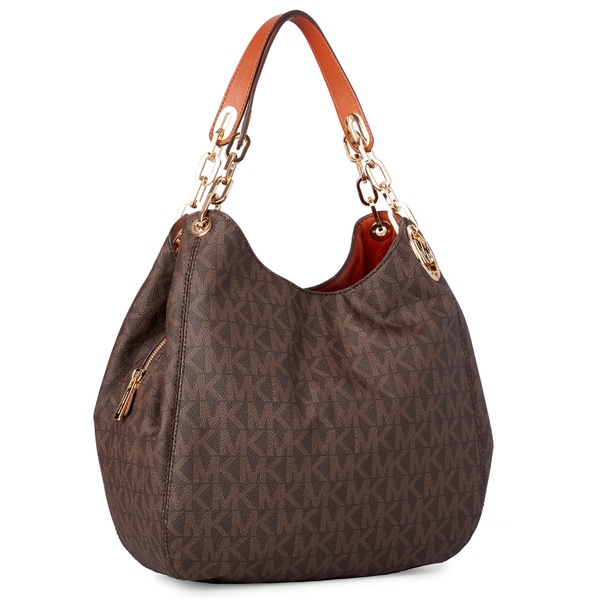 Shop Michael Kors Fulton Large Signature Shoulder Tote Bag - Free Shipping Today - Overstock ...
