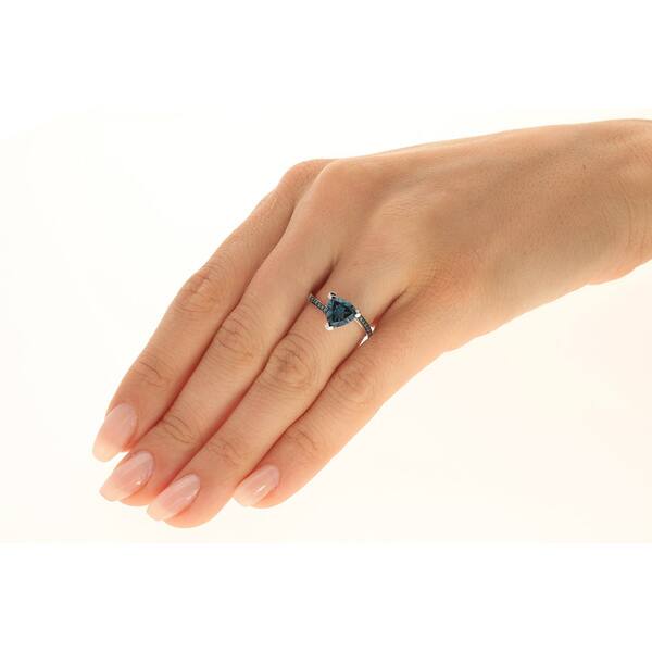 Anika And August 10k White Gold Trillion Cut London Blue 10k White Gold Trillion Cut London Blue