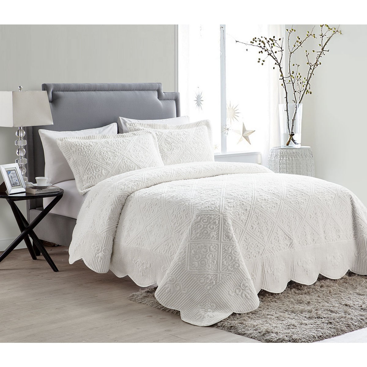 King Grey 3 VCNY Home Westland Quilted 3-Piece