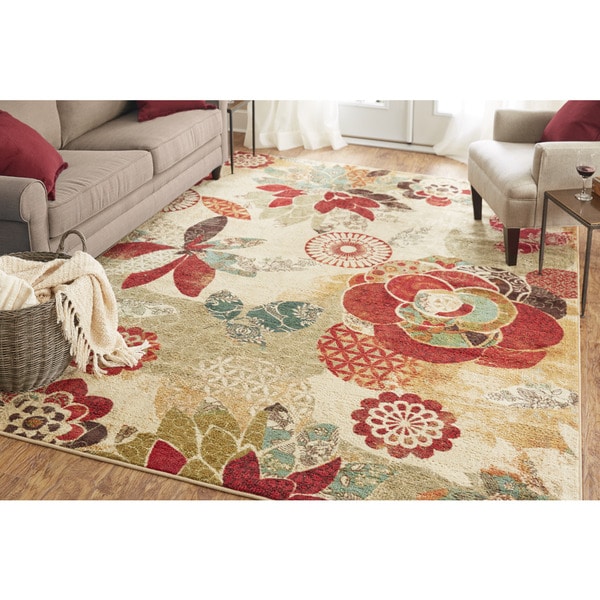 Shop Mohawk Home Strata Geo Floral Pattern Area Rug 7'6" x 10' On