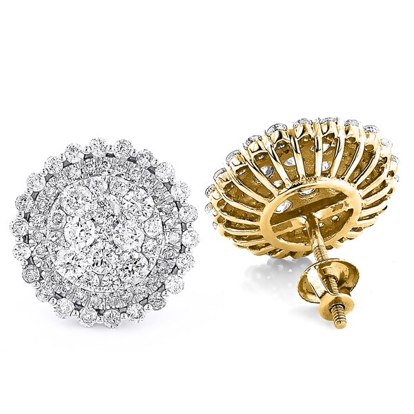 Luxurman 14k White Gold 2 5ct Tdw Large Round Diamond Cer Luxurman 14k White Gold 2 5ct Tdw Large Round Diamond Cer Studs