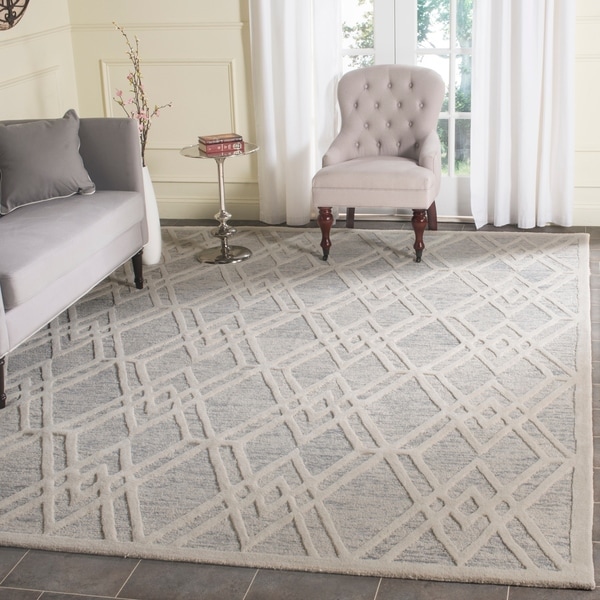 Safavieh Handmade Cambridge Modern Grey/ Ivory Wool Rug - 8' x 10'
