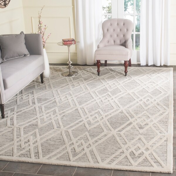 Safavieh Handmade Cambridge Modern Light Taupe/ Ivory Wool Rug - 8' x 10'