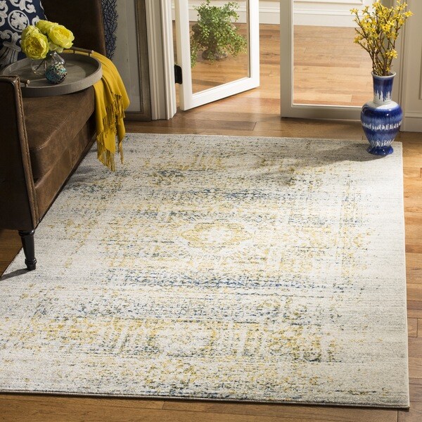 Safavieh Evoke Vintage Distressed Ivory / Blue Distressed Rug - 10' x 14'