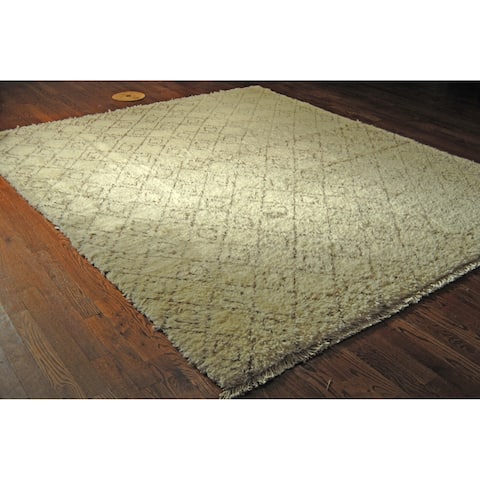 SAFAVIEH Hand-knotted Moroccan Ivory Wool Rug - 8' x 10'