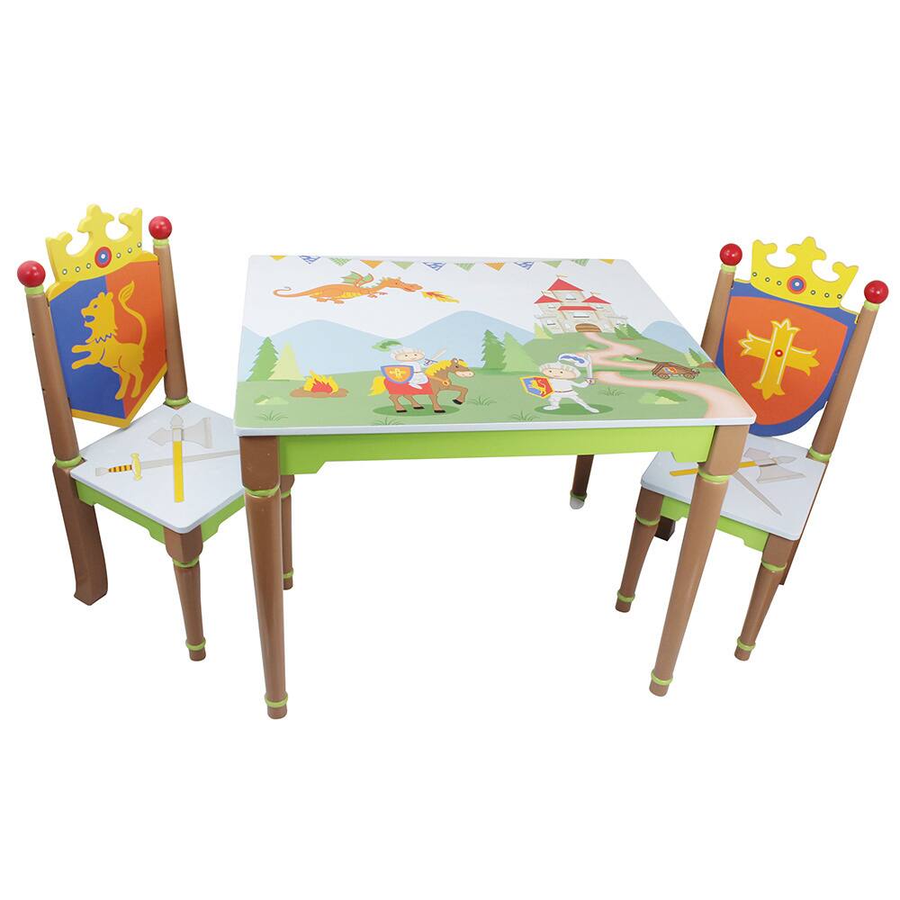 Fantasy Fields Knights and Dragons Table with a Set of 2 Chairs