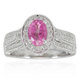 Shop Suzy Levian 14K White Gold Pink Cylon Sapphire and Diamond Ring ...