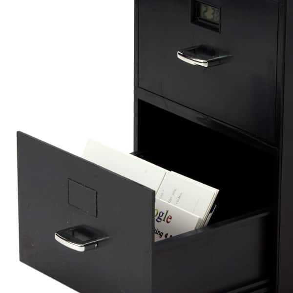 Shop Miniature Business Card File Cabinet With Digital Clock