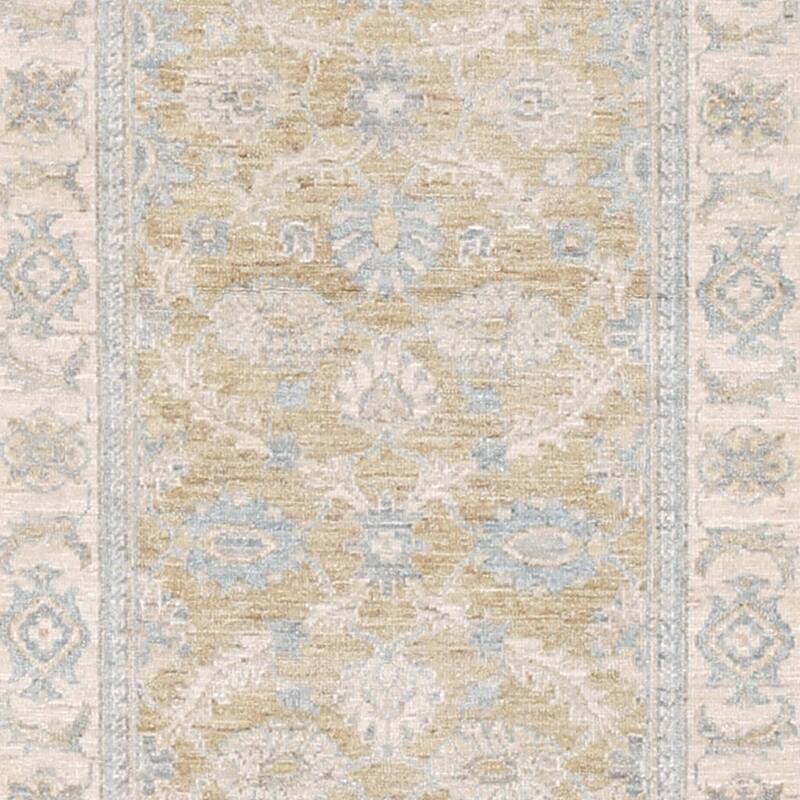 Handmade One-of-a-Kind Vegetable Dye Oushak Wool Runner (Afghanistan) - 2'8 x 7'8