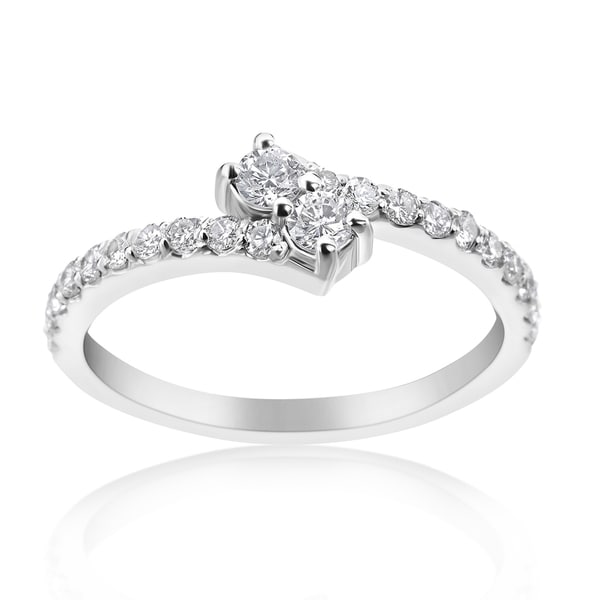 Shop Summerrose 14k White Gold 1 2ct Tdw Diamond Forever 2 Double