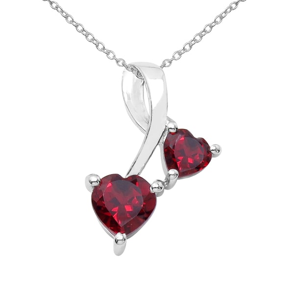Ice Gems Sterling Silver Garnet Infinity Drop Necklace