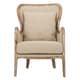 preview thumbnail 2 of 6, Crenshaw Fabric Wing Chair by Christopher Knight Home Beige