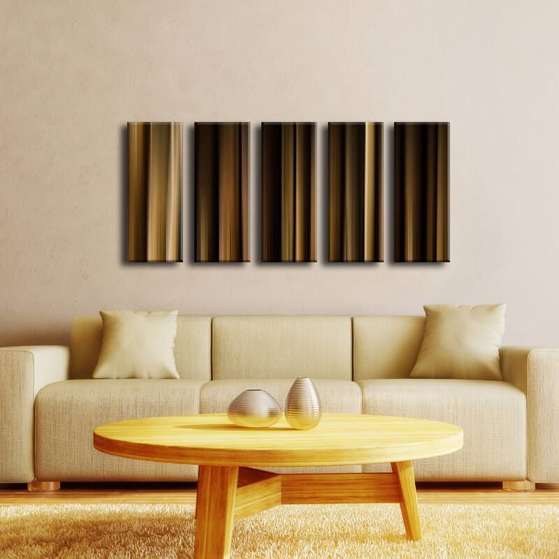 Blur Stripes VII' 5-Piece Wrapped Canvas Wall Art Set