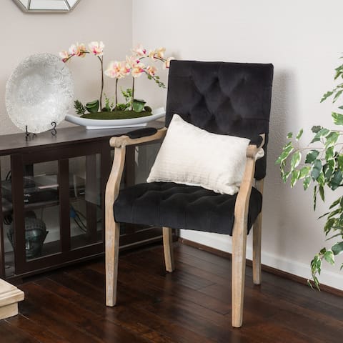 Kessler Contemporary Velvet Tufted Dining Arm Chair by Christopher Knight Home - 40"h x 23.5"w x 22.2"d