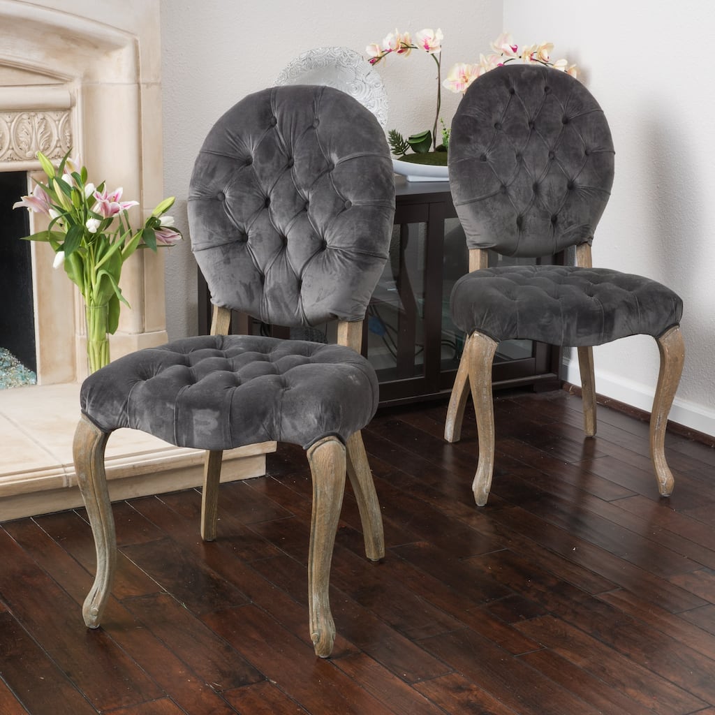 Marianne Velvet Dining Chair (Set of 2) by Christopher Knight Home