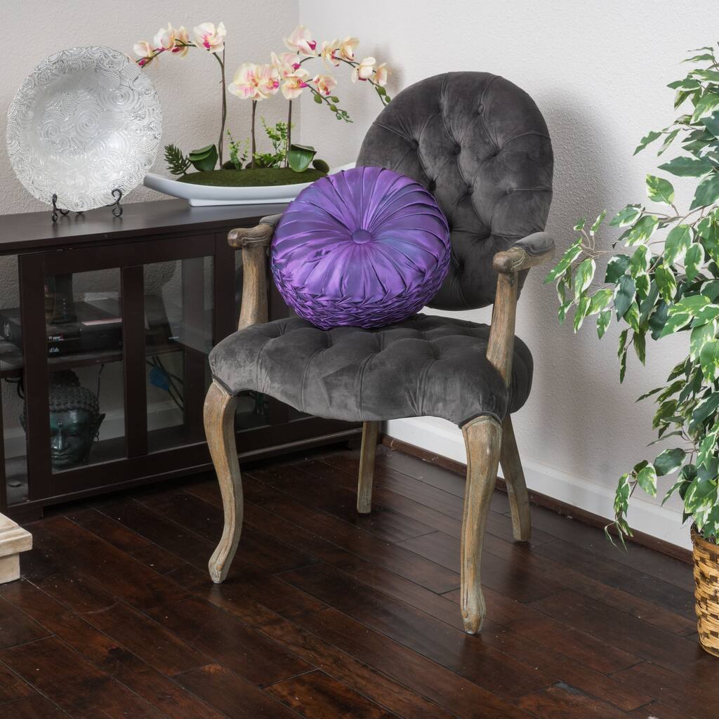 Marianne Velvet Arm Dining Chair by Christopher Knight Home