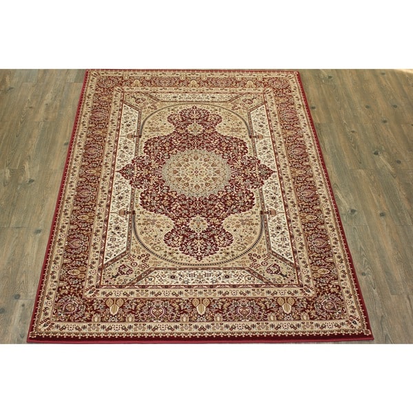 Burgundy Tabriz Persian Area Rug (53 x 75)   18001257  