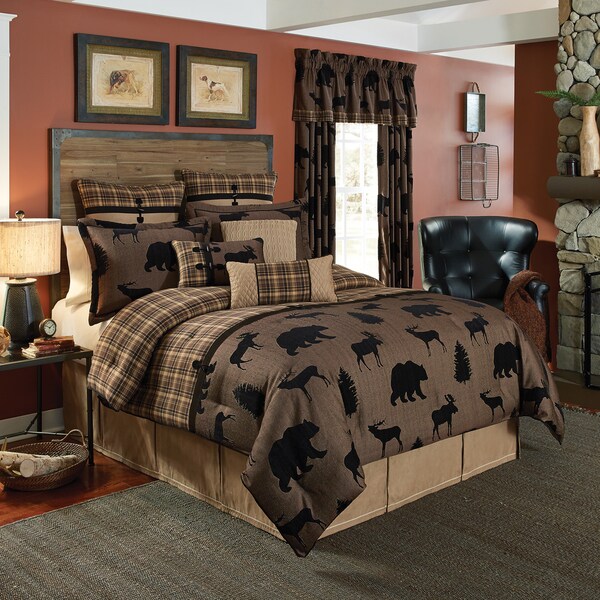 Croscill Summit Chenille Jacquard woven Lodge 4-piece Comforter Set