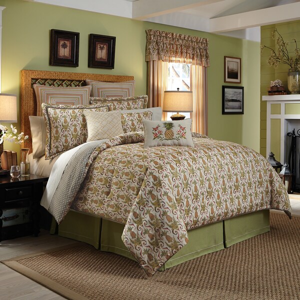 Croscill Pina Colada Jacquard Woven Tropical 4-piece Comforter Set