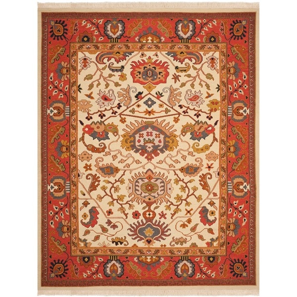Safavieh Hand-woven Sumak Ivory/ Rust Wool Rug - 8' x 10'