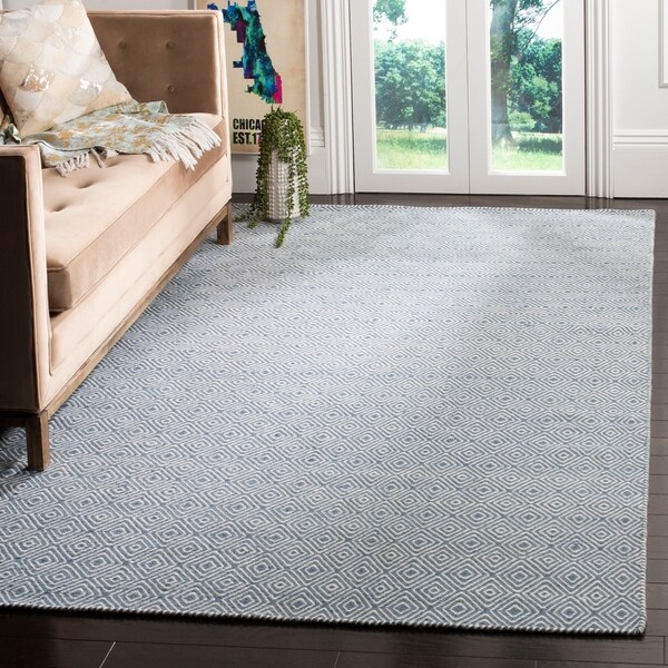 Safavieh Hand-woven Oasis Blue/ Ivory Wool Rug - 9' x 12'