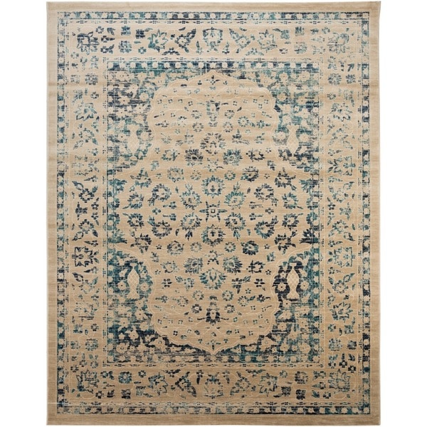Safavieh Evoke Vintage Oriental Beige/ Turquoise Distressed Rug - 9' x 12'