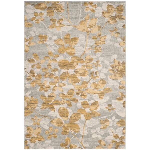Safavieh Evoke Vintage Floral Grey / Gold Distressed Rug (10' x 14')