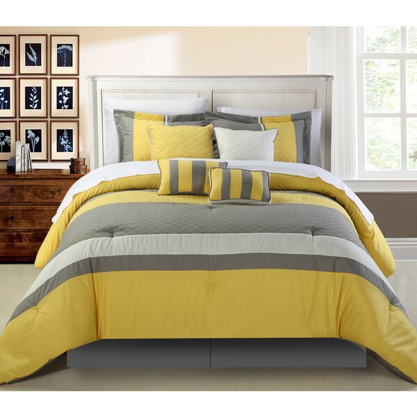 Chic Home Delmonte Yellow 8-Piece Comforter Set