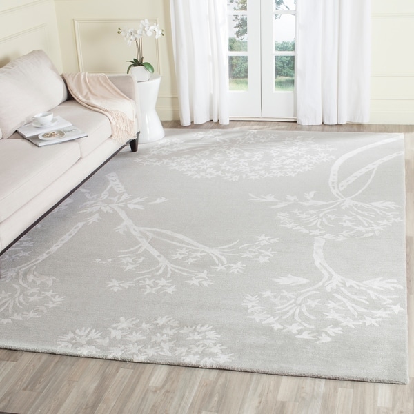 Safavieh Handmade Bella Grey/ Ivory Wool Rug - 8' x 10'