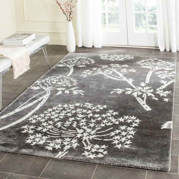 Safavieh Handmade Bella Grey/ Ivory Wool Rug (8' x 10')