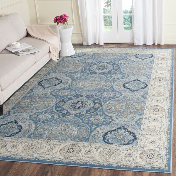 Shop Safavieh Persian Garden Vintage Light Blue/ Ivory Distressed Silky