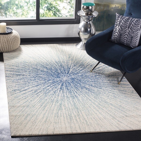 Safavieh Evoke Vintage Abstract Burst Royal Blue/ Ivory Distressed Rug - 5'1 x 7'6