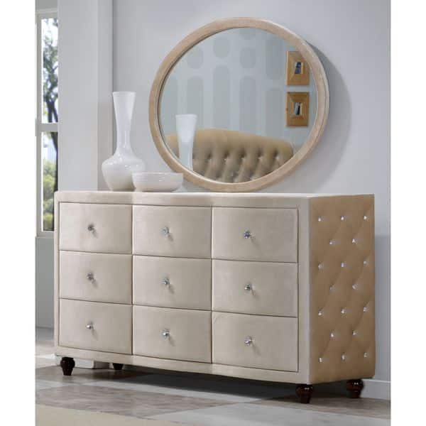 Shop Diamond Velvet Covered Dresser Free Shipping Today