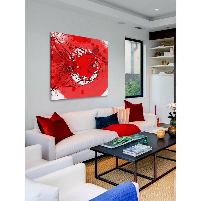 Marmont Hill - Red Fish by Irena Orlov Painting Print on Canvas - Multi-Color