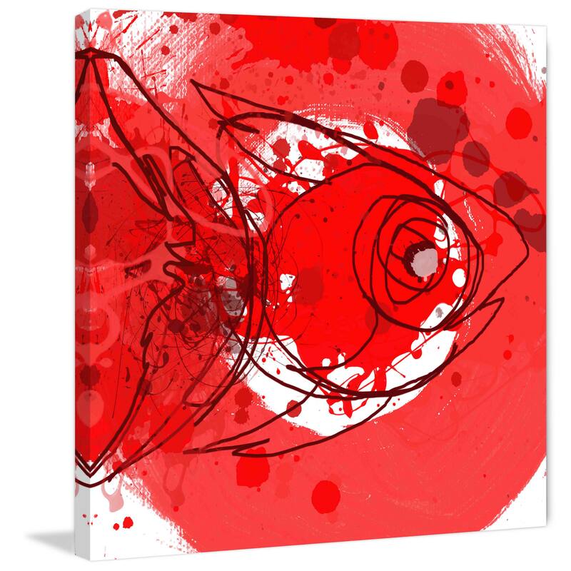 Marmont Hill - Red Fish by Irena Orlov Painting Print on Canvas - Multi-Color