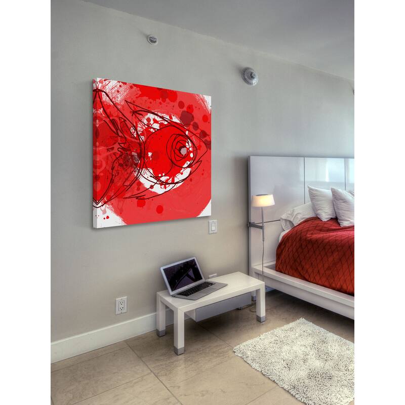 Marmont Hill - Red Fish by Irena Orlov Painting Print on Canvas - Multi-Color
