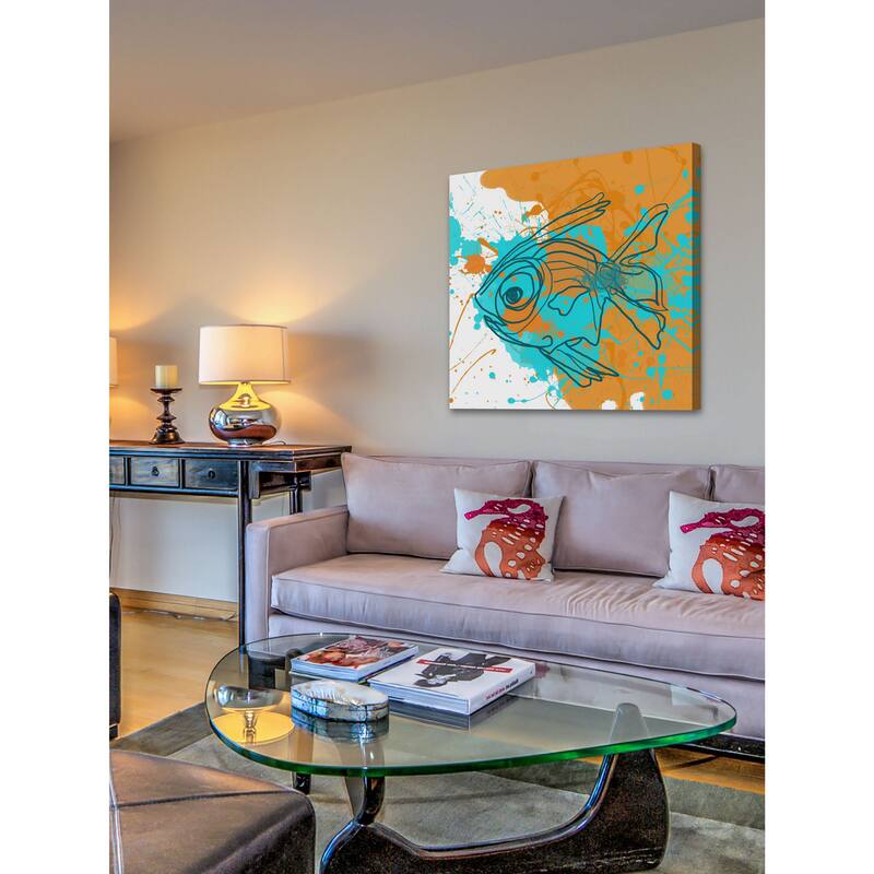 Marmont Hill - Aqua Fish by Irena Orlov Painting Print on Canvas
