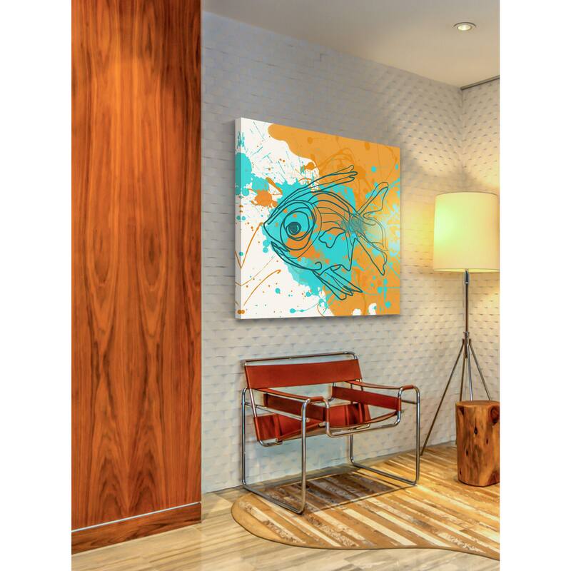 Marmont Hill - Aqua Fish by Irena Orlov Painting Print on Canvas