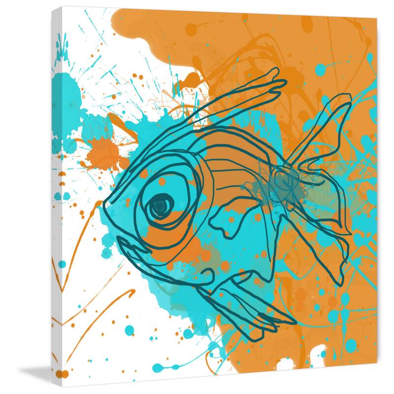 Marmont Hill - Aqua Fish by Irena Orlov Painting Print on Canvas