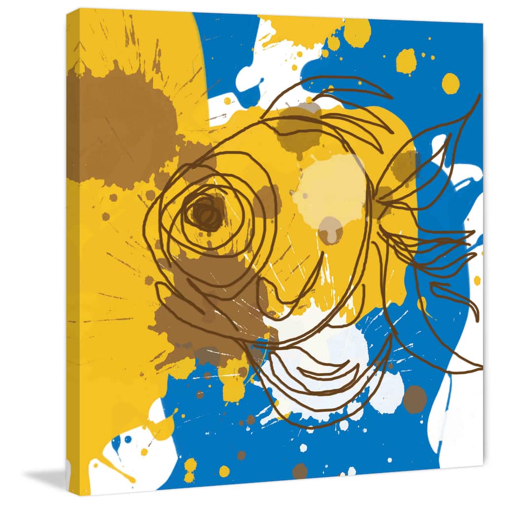 Marmont Hill - Blue Brown Fish by Irena Orlov Painting Print on Canvas - Multi-Color