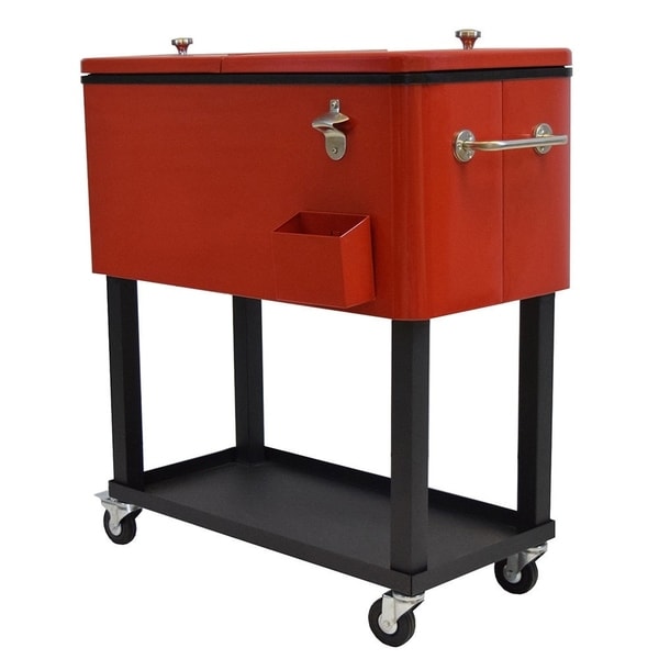 Shop Premium Steel 20-gallon Party Cooler Cart with Locking Wheels and ...