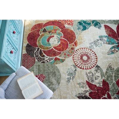 Mohawk Home Geo Floral Pattern Area Rug