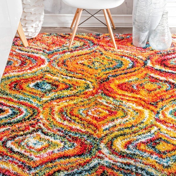 Nuloom Boho Rainbow Multi Soft and Plush Melting Moroccan Trellis