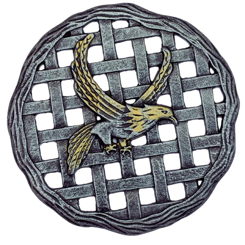 Premium Cast Aluminum Stepping Stone Eagle - Grey/Black