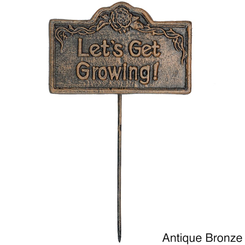 Premium Garden Marker Lets Get Growing - Bronze
