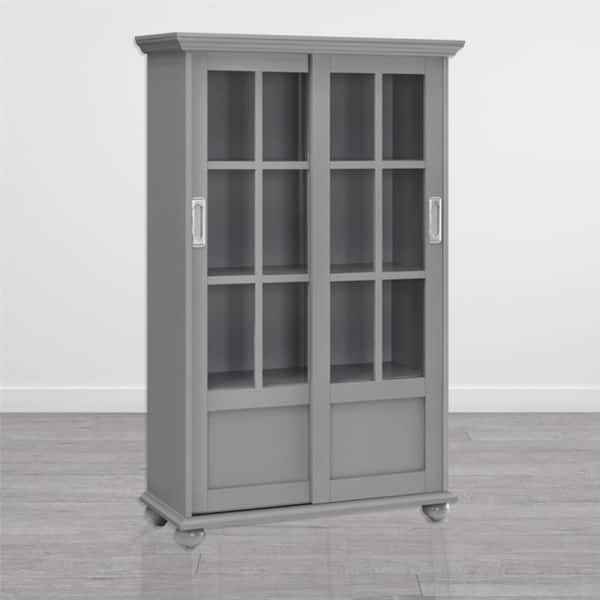 Shop Avenue Green Abbeywood Soft Grey Bookcase With Sliding