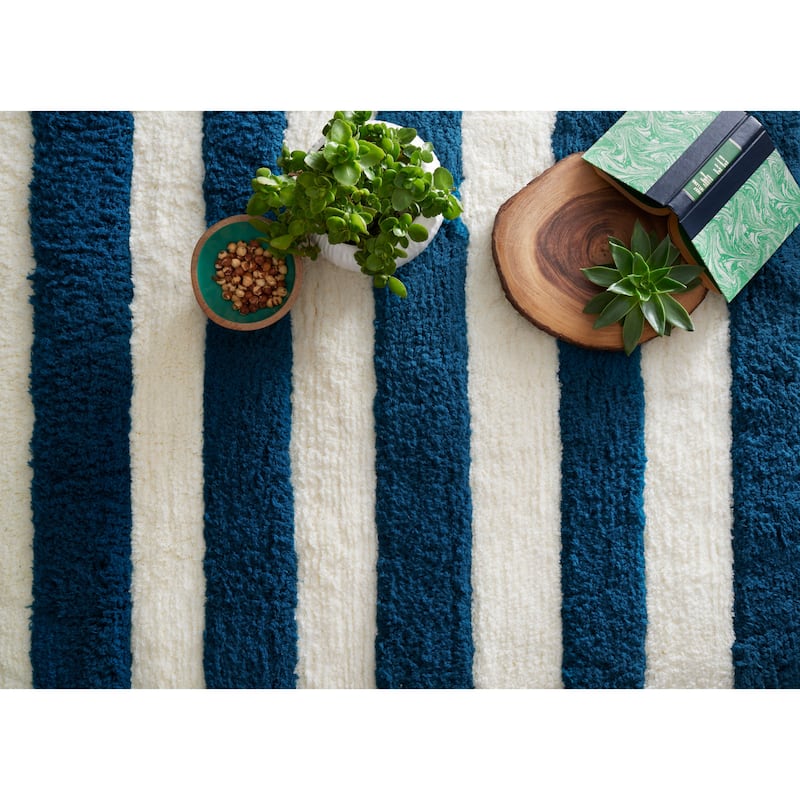 Alexander Home Hand-tufted Riley Striped Shag Rug