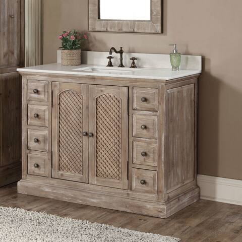 Distressed Bathroom Vanities Vanity Cabinets Online At Rustic Style Carrara White Marble Top 48 Inch Bathroom Vanity