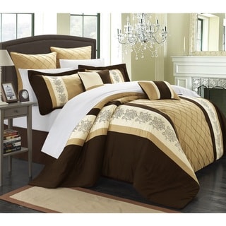 Chic Home Arlington Gold 8-piece Comforter Set - Bed Bath & Beyond ...