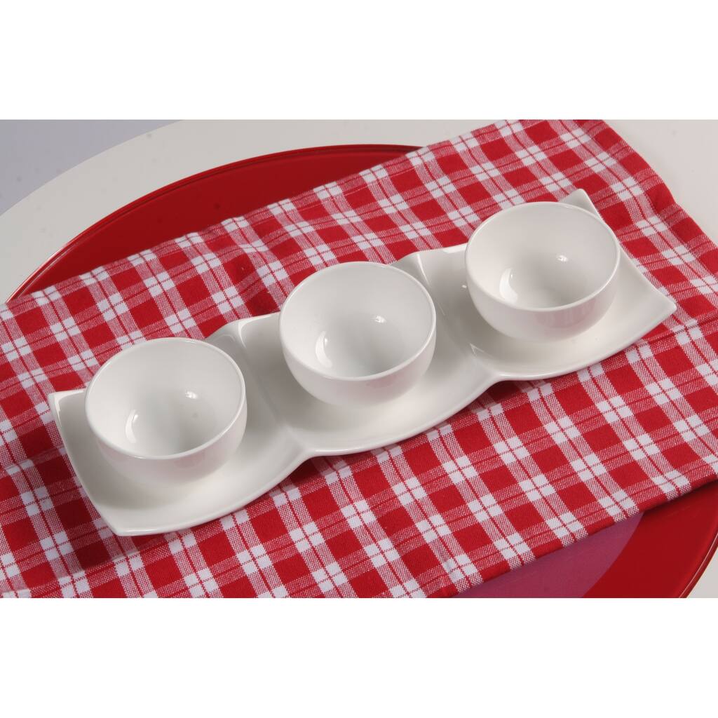 Vanilla Fare 3-section Plate and Bowl Set